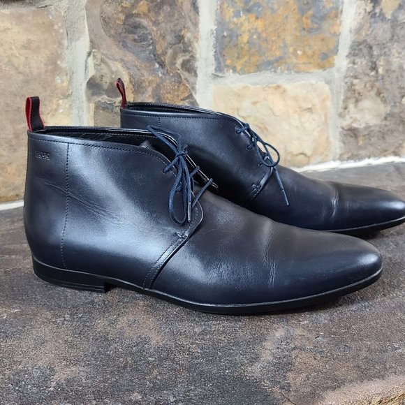 Hugo Boss Other - Hugo Boss Black Leather Chukka Boots 11